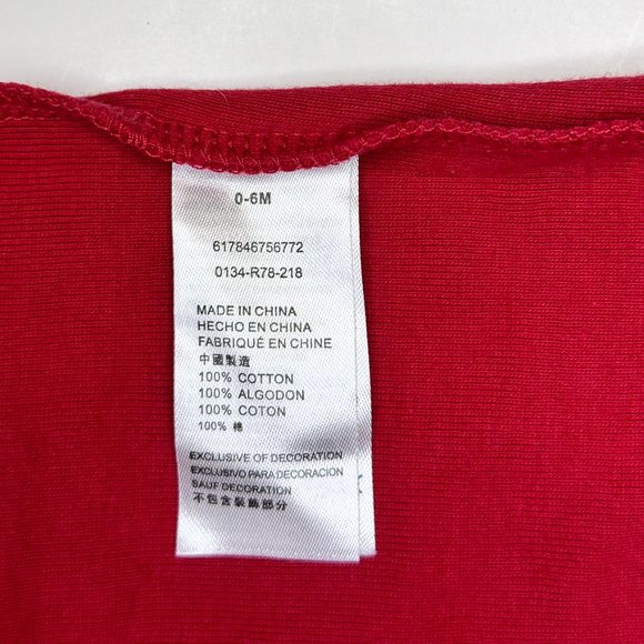 Nike Baby Onesie Sz 0-6 Months Red One Piece Bodysuit Long Sleeves EXC - Picture 5 of 6